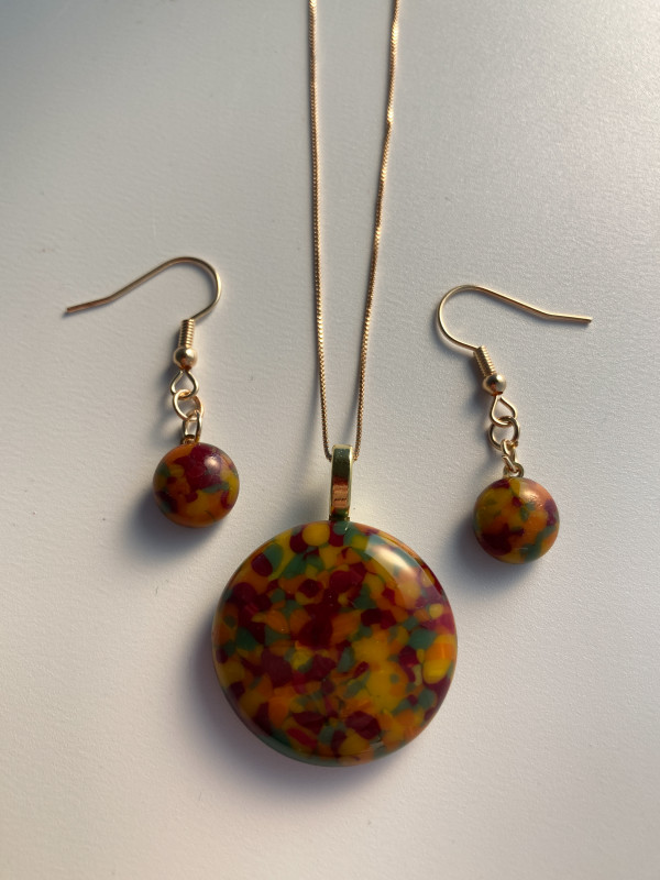 Pendant and earring set. #50 by Shayna Heller