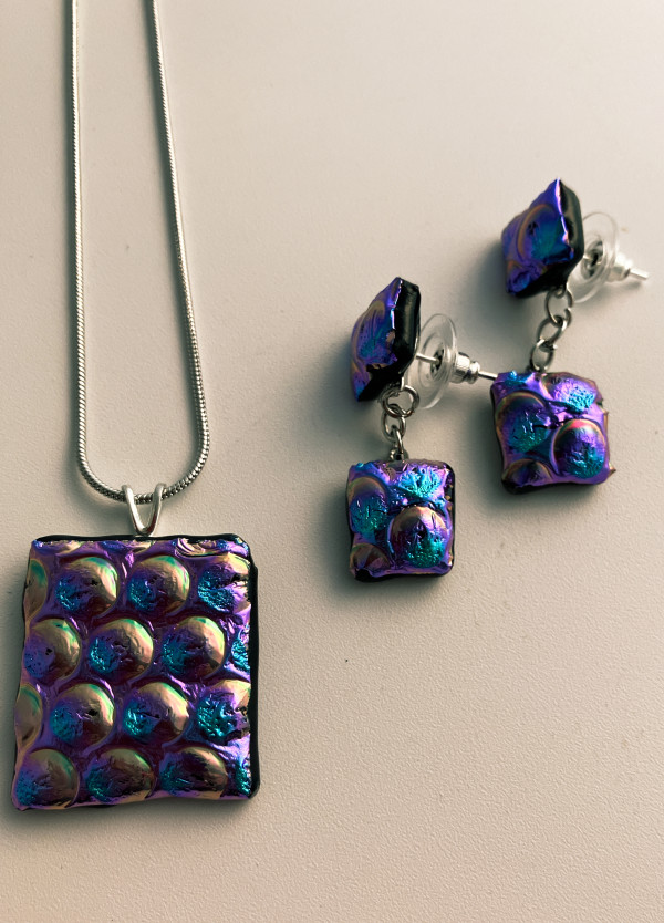 Pendant and earring set. #56 by Shayna Heller