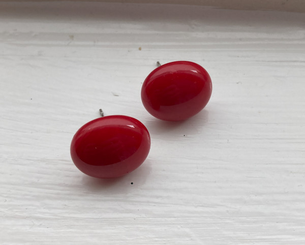 Fused Glass Earrings #68 by Shayna Heller