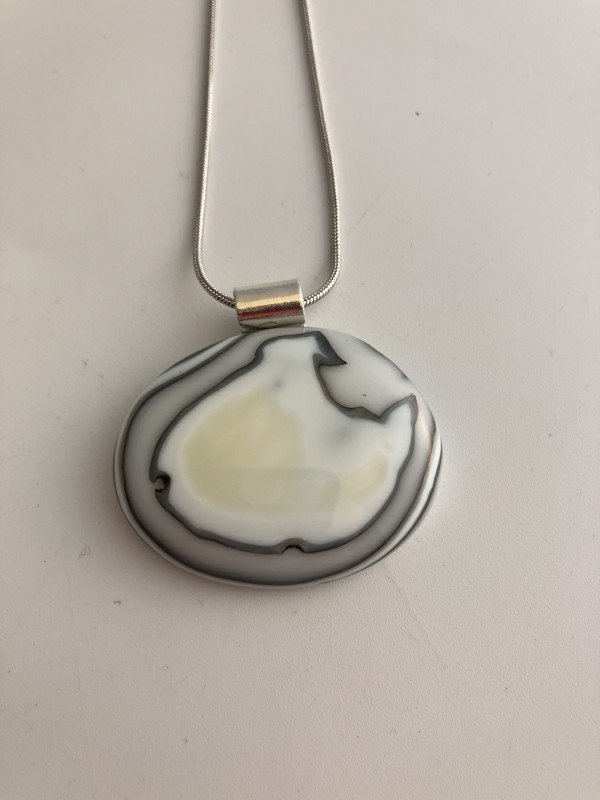 Fused glass pendant - Caught in an Eddy #256 by Shayna Heller