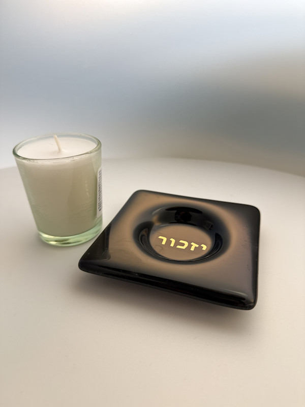 Memorial plate candle holder. #43 by Shayna Heller