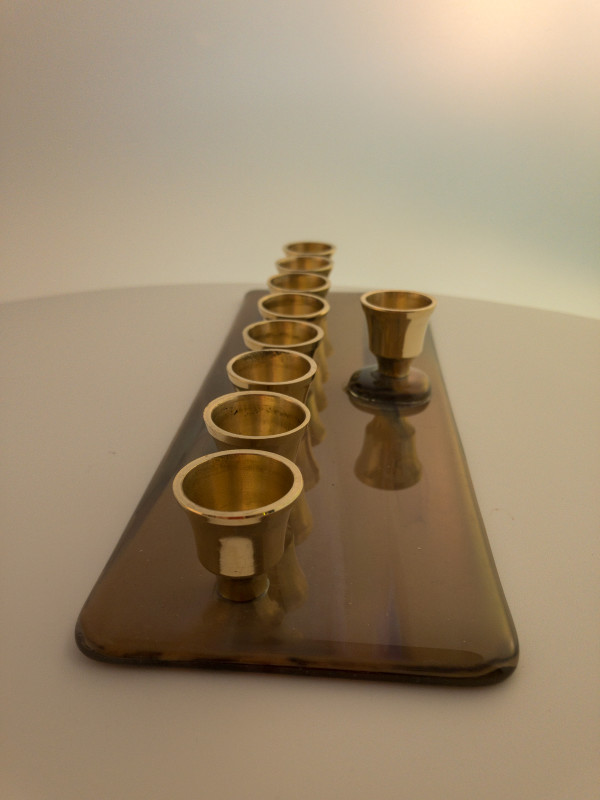 Menorah- wide cup by Shayna Heller