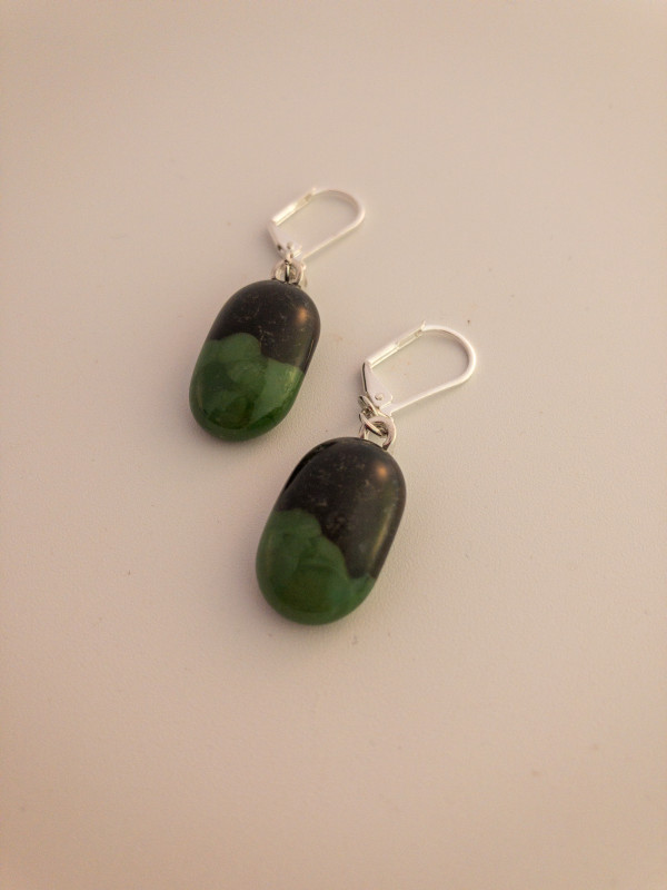 Fused Glass Earrings #80 by Shayna Heller