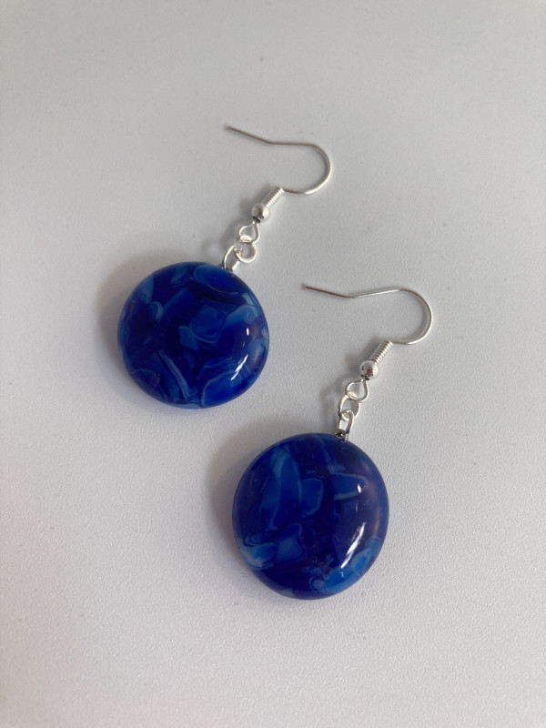 Fused Glass Earrings #87 by Shayna Heller