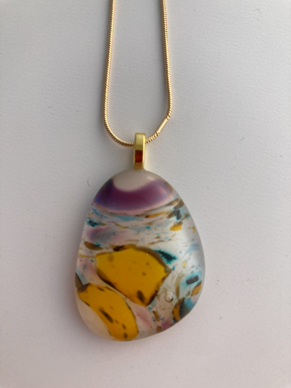 Fused glass pendant #176 by Shayna Heller