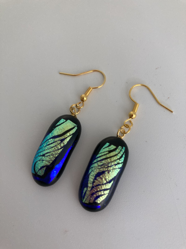 Fused Glass Earrings #90 by Shayna Heller
