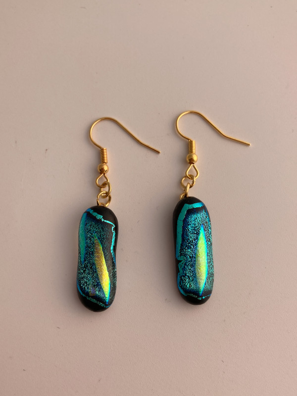 Fused Glass Earrings #95 by Shayna Heller