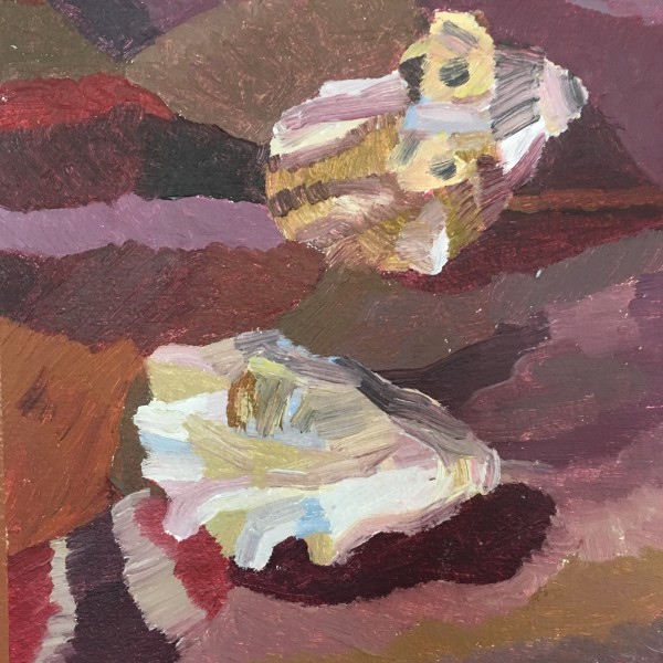 Oysters on Watermark Satin