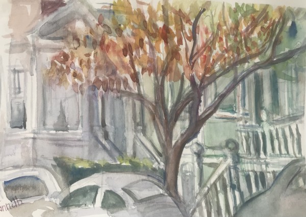 Day 1-  January Strada Easel Challenge-Tree on Diamond Street