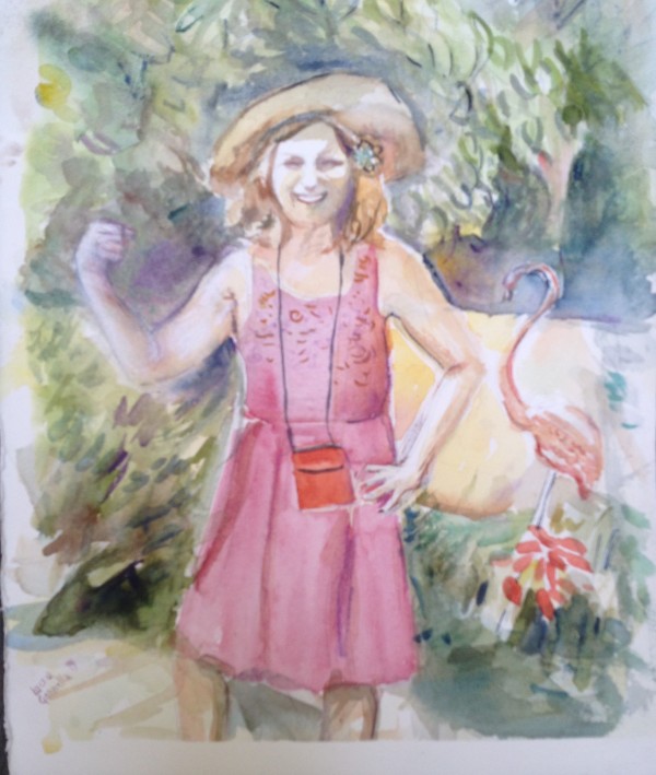 Captain Silver and the pink flamingo