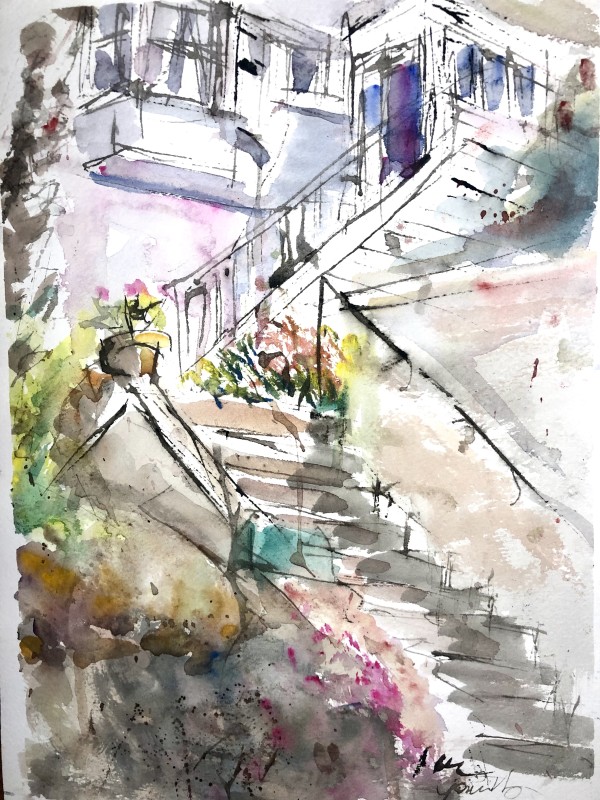 House with long staircase on 23rd and Diamond Street by Lucia Gonnella