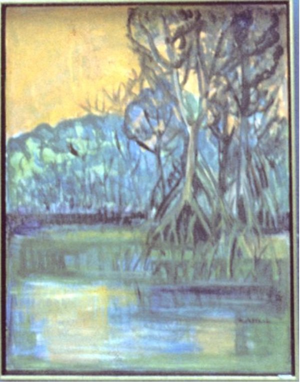 Swamp at Sunset - Caroni Swamp No. 2 * by Sybil Atteck (1911-1975)