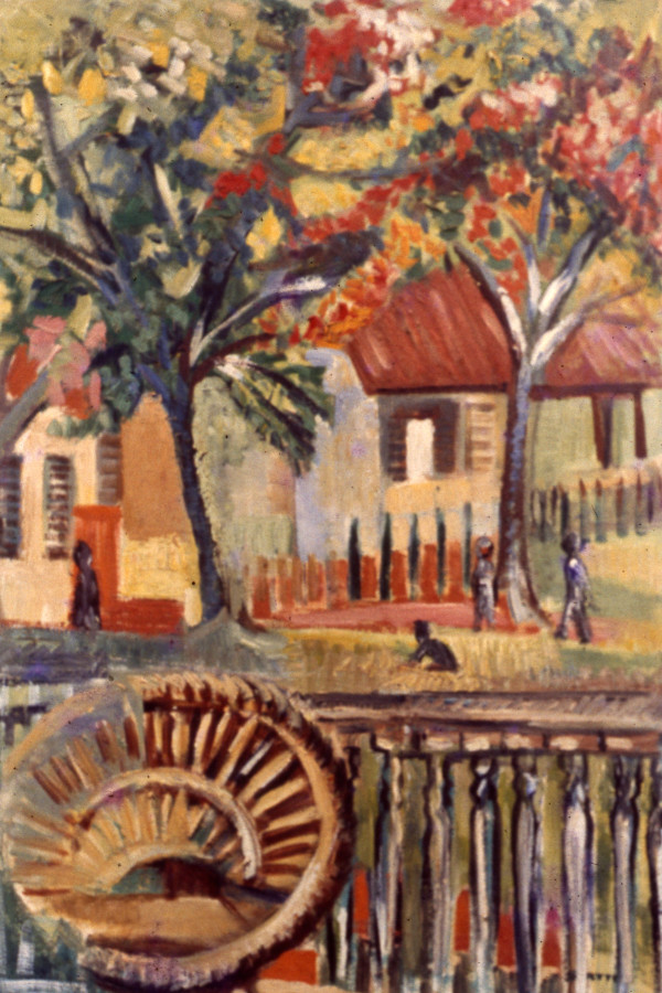 House and Wicker Chair by Sybil Atteck