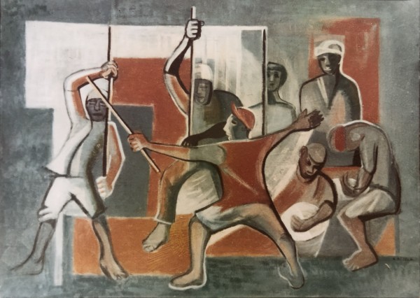 Stick Fighting by Sybil Atteck (1911-1975)