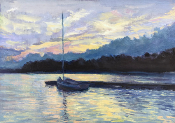 My Sailboat salutes the sunset by Matthew Lee