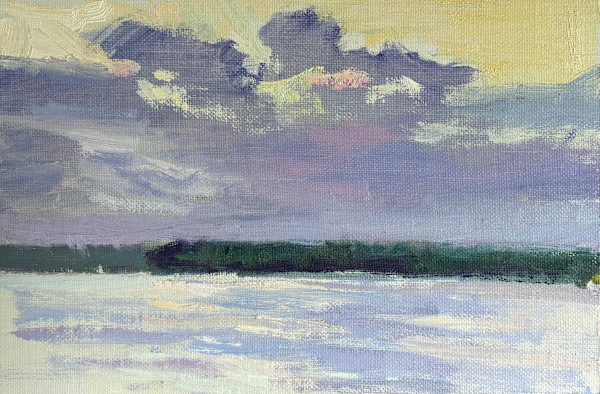 Lavender clouds by the Mississippi river at Sunset by Matthew Lee, Image 1.