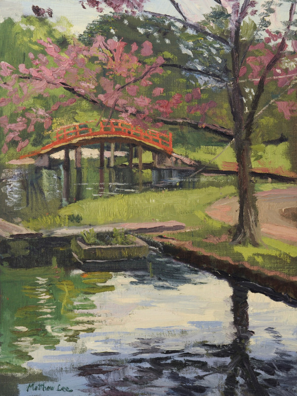The Red Bridge Beyond- Memphis Botanic Garden by Matthew Lee