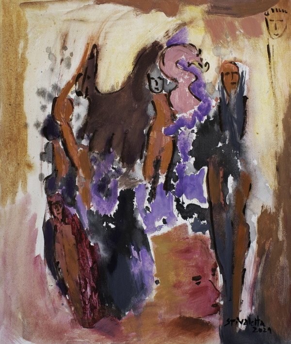 Dog and figures by Stivaletta, Mabel Rosario