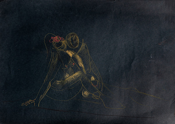 Pareja en pastel tiza_ua0y8j_0 by Stivaletta, Mabel Rosario, Image 1.