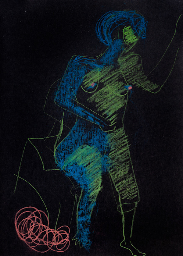 Modelo  en azules by Stivaletta, Mabel Rosario