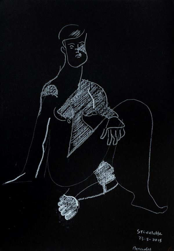 Mercedes sentada_ by Stivaletta, Mabel Rosario