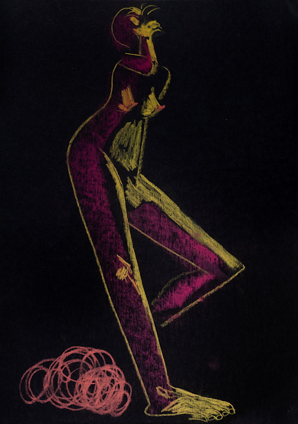 Modelo en violeta y amarillo by Stivaletta, Mabel Rosario