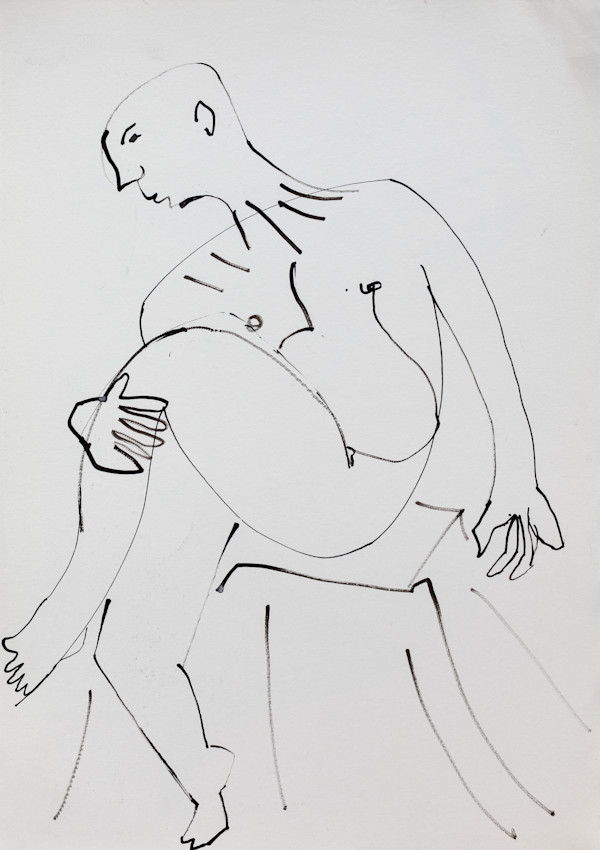 Claudio sentado_ by Stivaletta, Mabel Rosario
