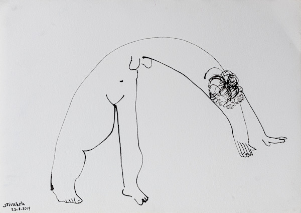 Modelo femenina en torcion_ by Stivaletta, Mabel Rosario