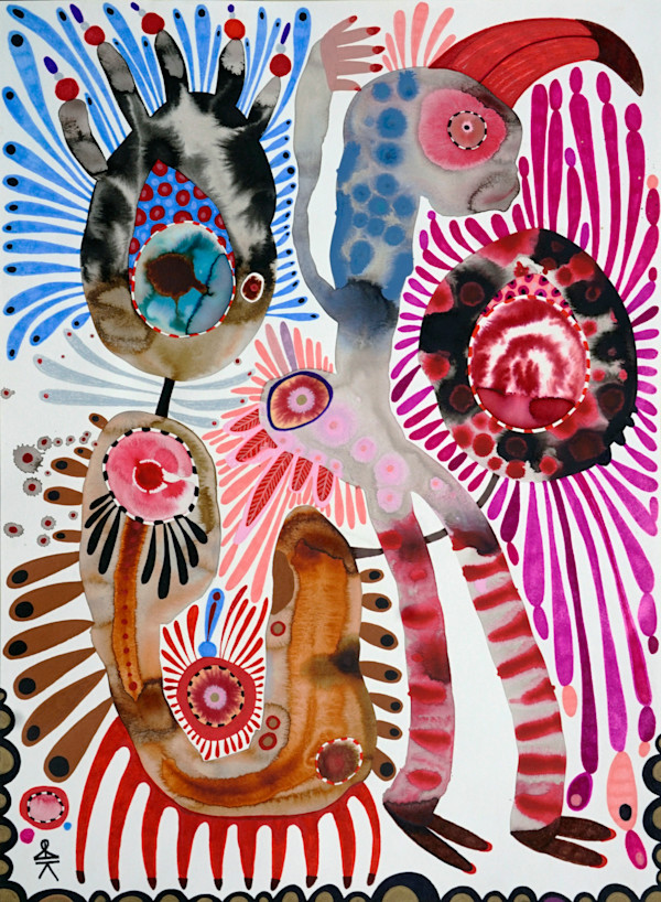 A Flamingo and a Flowering Rhizome by Krisanne Souter