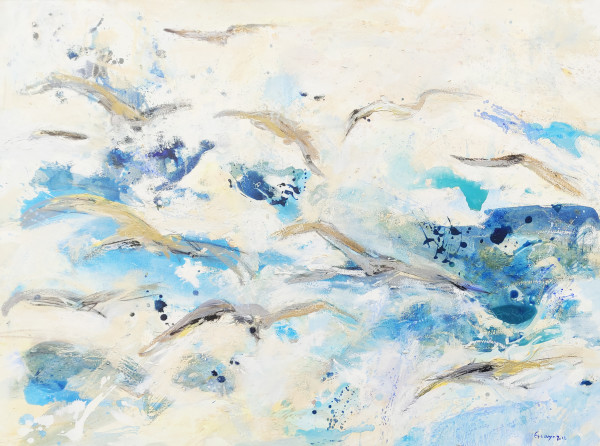 Sea, Seagulls & Wind, by Alba Escayo