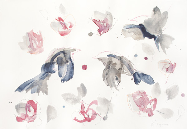 Sparrows & Roses by Alba Escayo