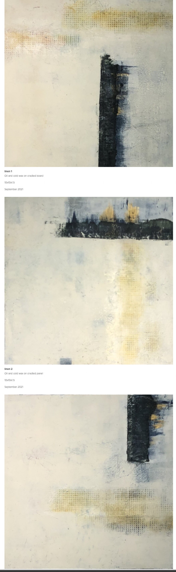 Linen 1-3 by Beverly Crilly