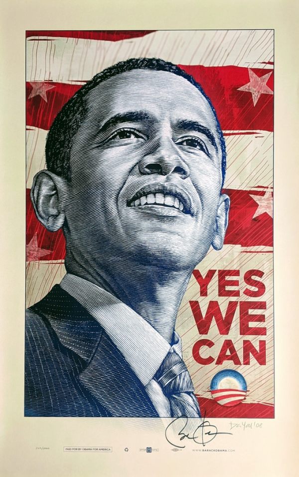 “YES WE CAN” Official 2008 Obama for America Campaign Poster by Antar Dayal