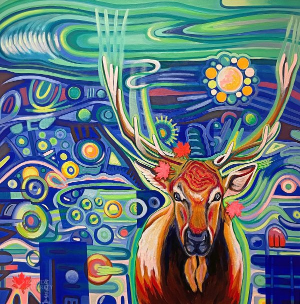 Modern Canadian Elk by Brandy Saturley