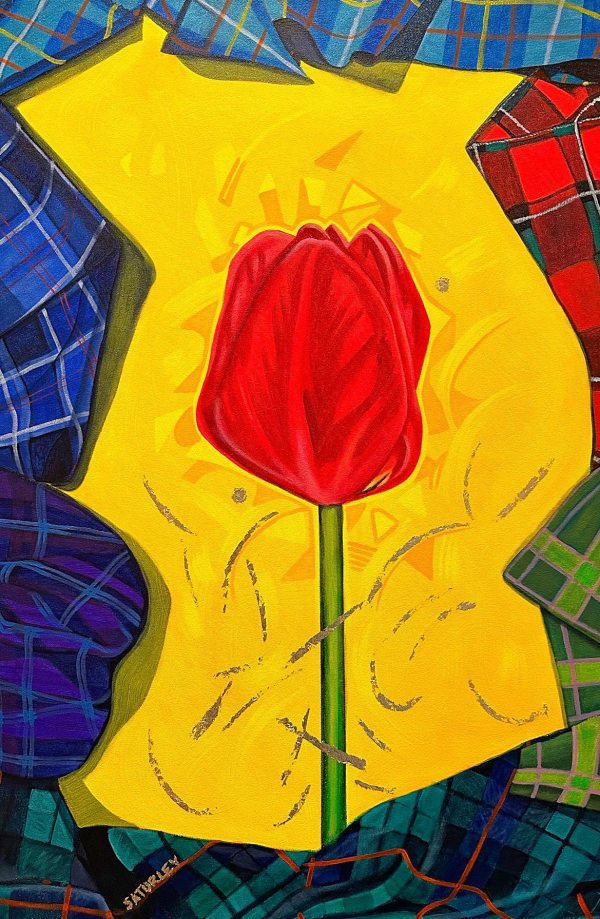 Tartan Tulip Rouge by Brandy Saturley