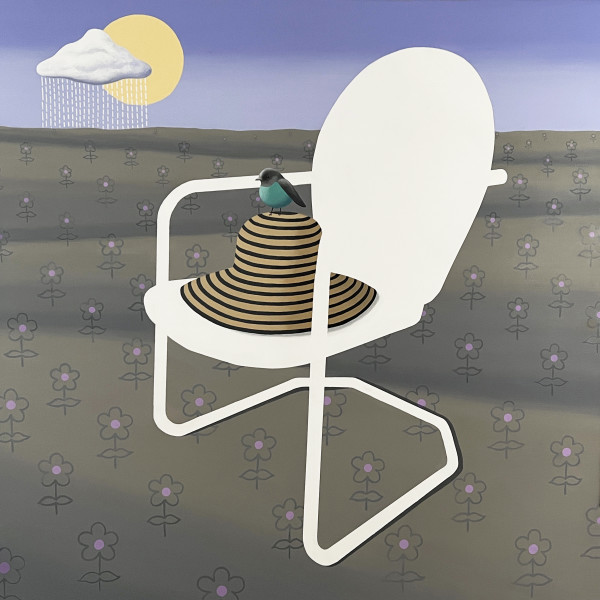A Bird On A Hat On A Chair by George Halvorson
