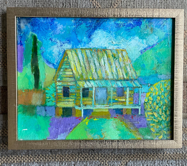 Yellow House with Green-Yellow Bush by Joe Roache