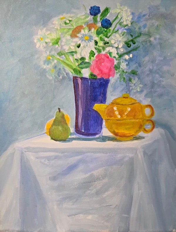 Pear and Yellow Pot by Joe Roache