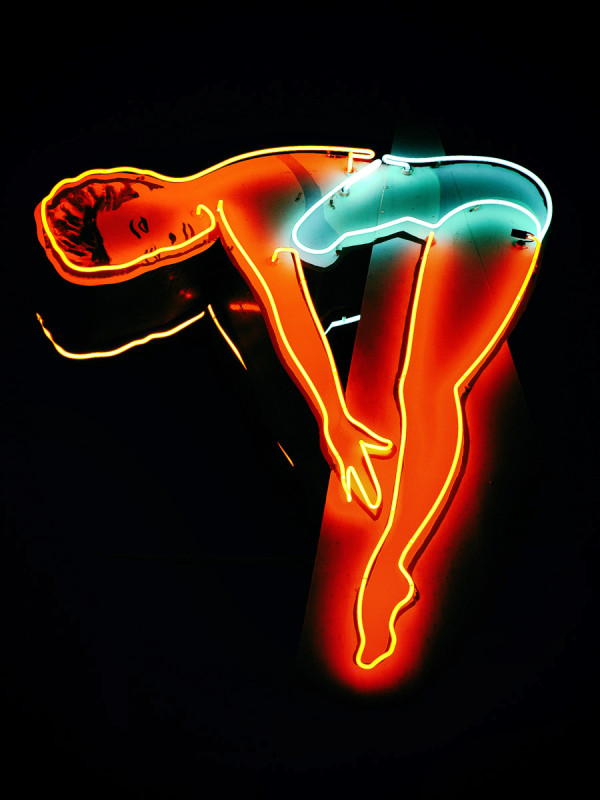 Brent-Air Neon Diving Girl by Mark Peacock