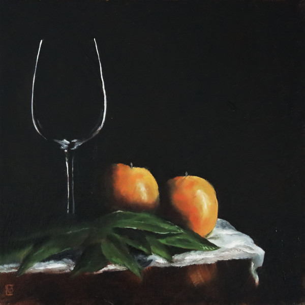 Wine Glass with Oranges by Gary LaParl
