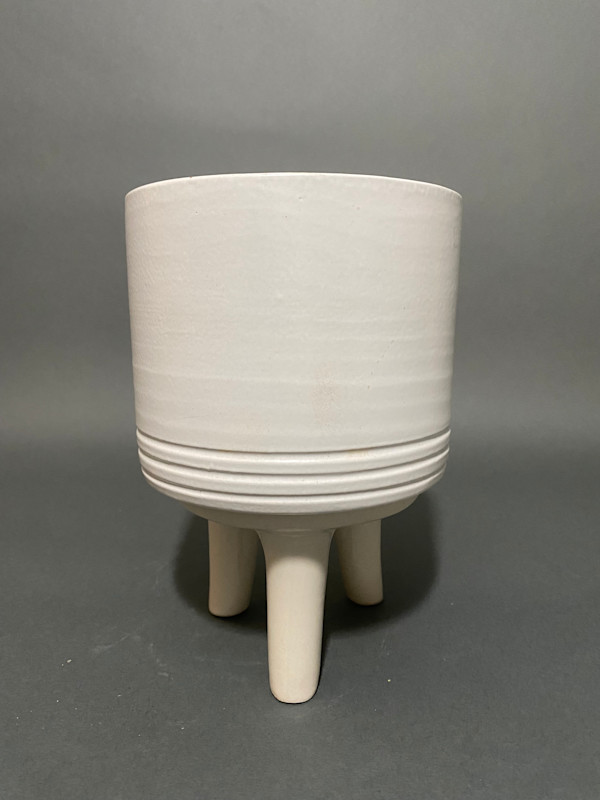 Small white ceramic ikebana vase
