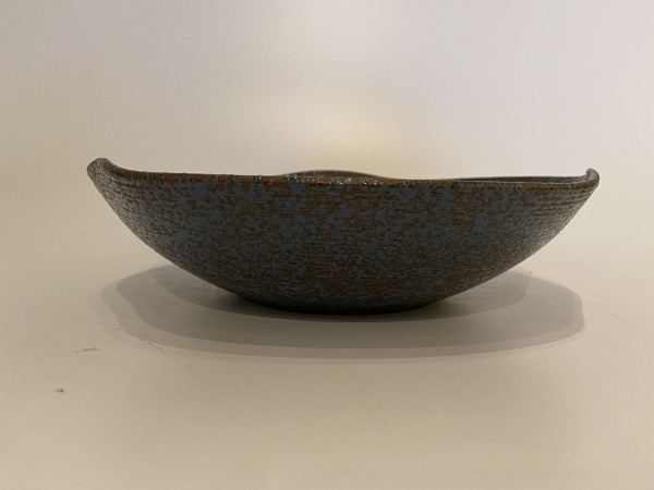 Blue textured ceramic ikebana vase
