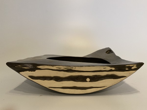 Square ceramic ikebana vase