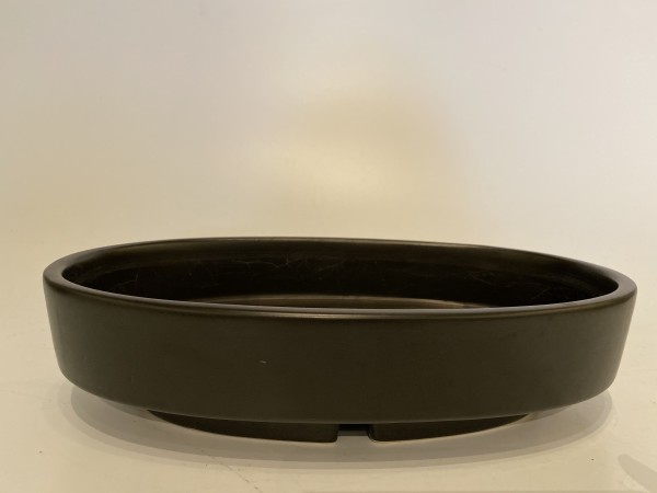 Oval ceramic ikebana vase