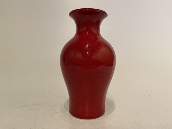 Red ceramic ikebana vase