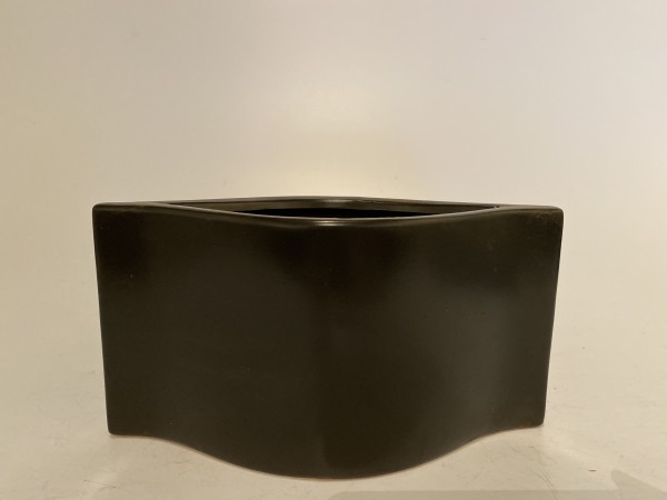 Black ceramic ikebana vase
