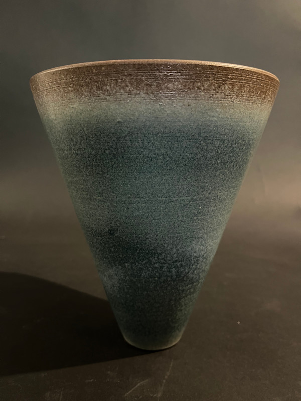 Conical ceramic ikebana vase