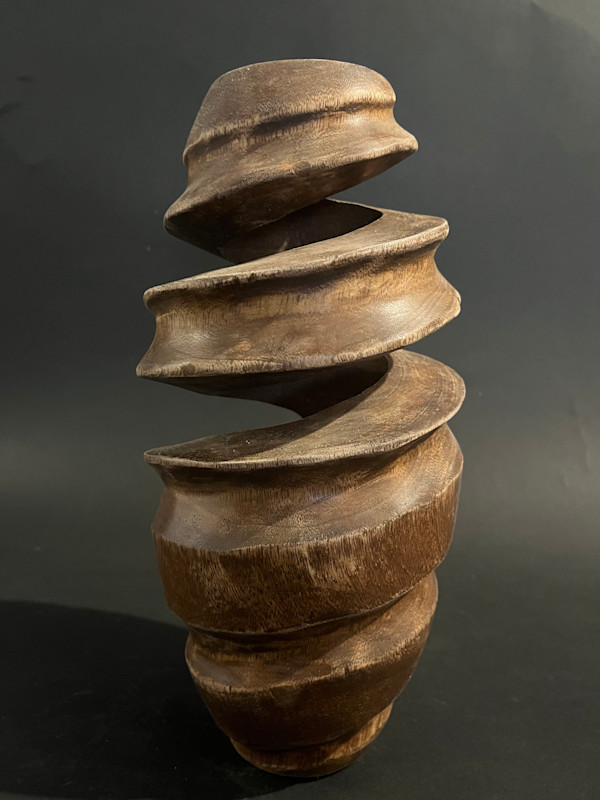 Wooden ikebana vase