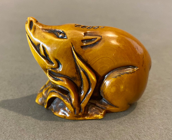 Netsuke - Wild boar by Masayuki