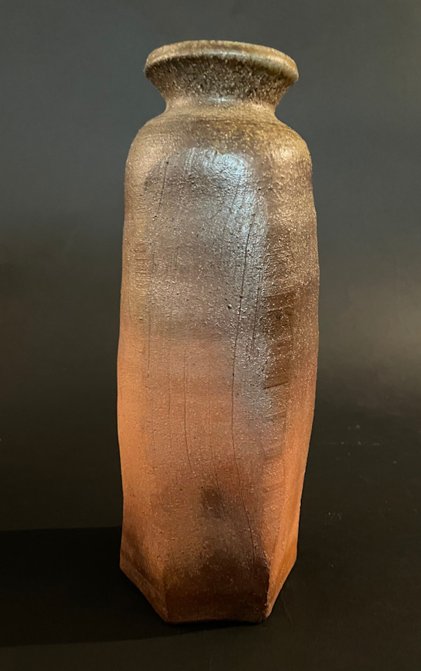 Cylindrical ceramic ikebana vase